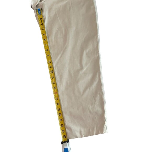 Talbots Beaded Crop Khaki Pants 6 Stretch Twill Embroidered Classic Indie - Picture 8 of 11